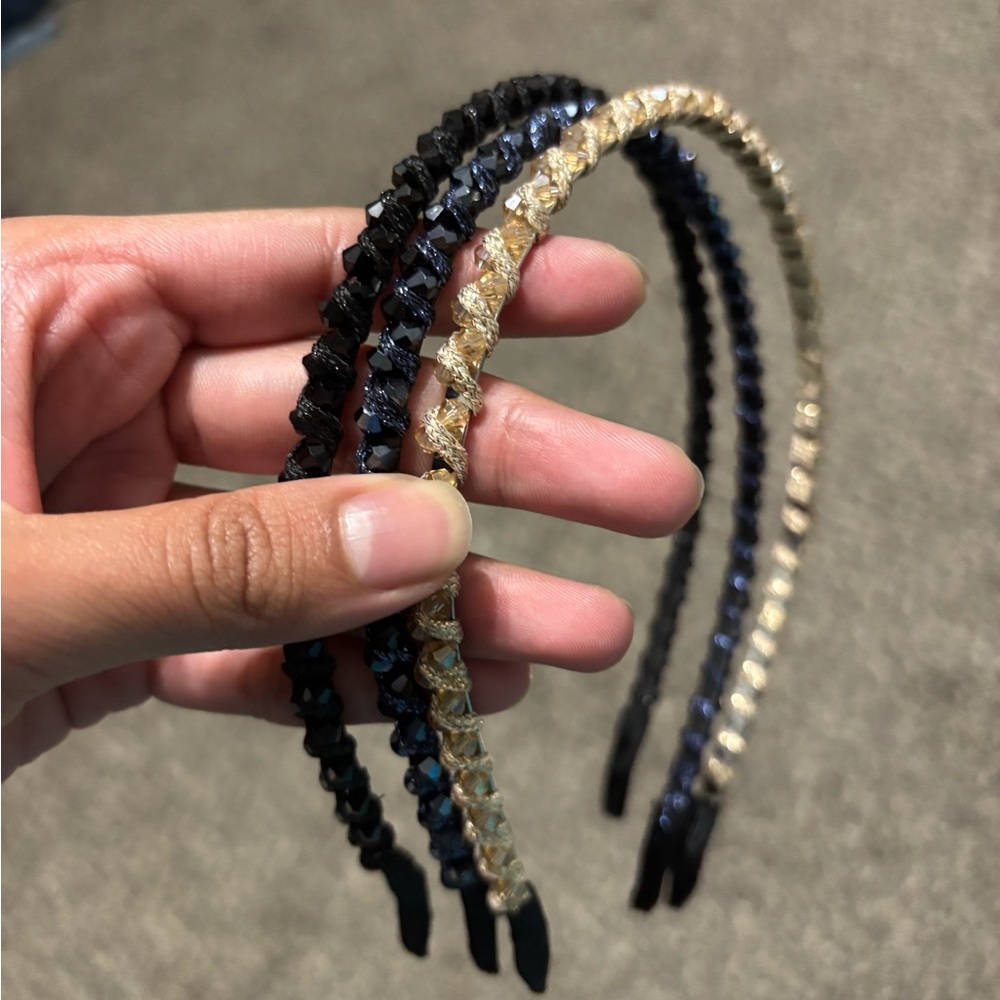 Elegant Black and Gold Headbands